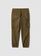 Green regular-fit stretch cotton cargo trousers_2