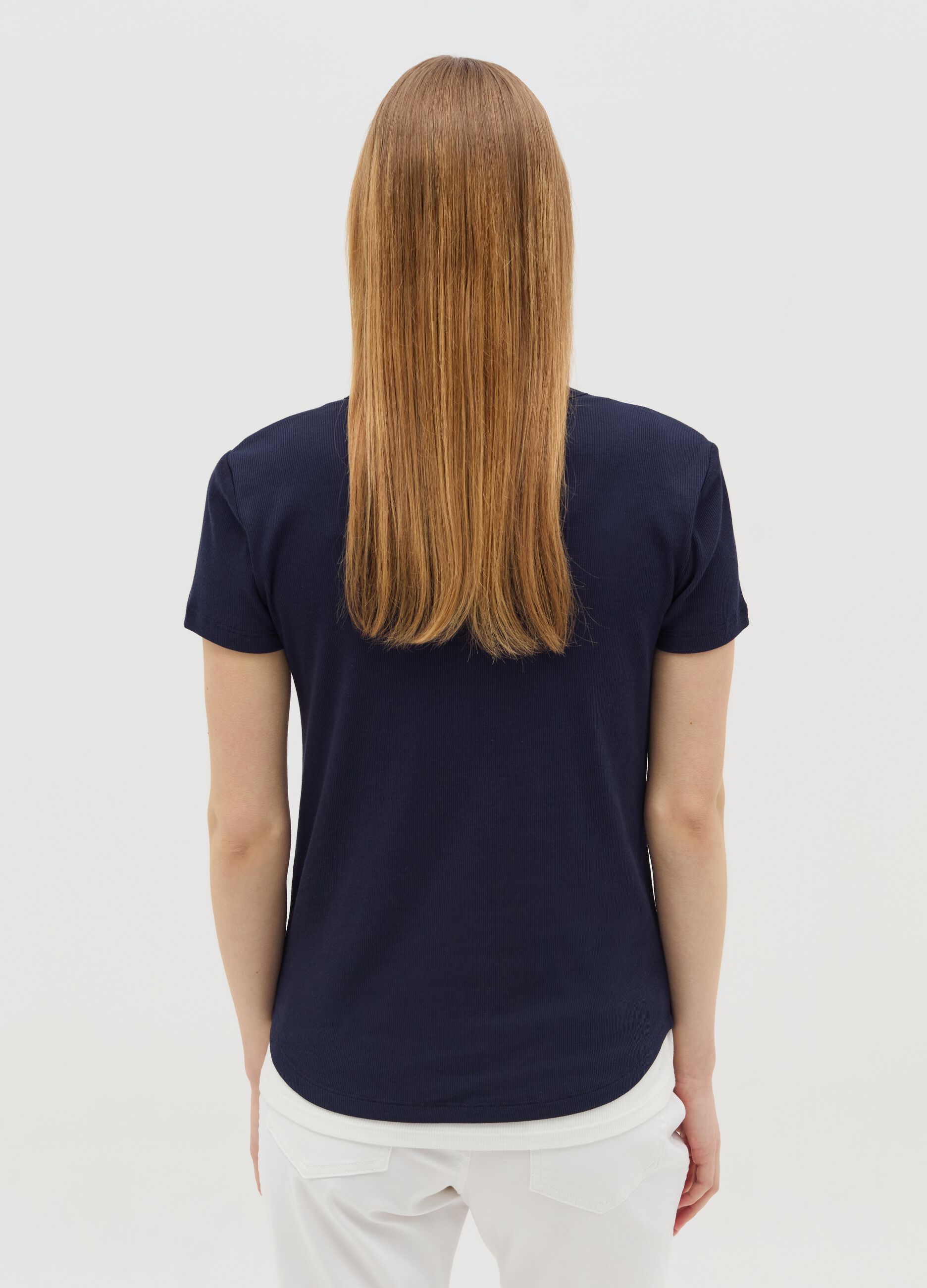 T-shirt premaman a costine scollo serafino