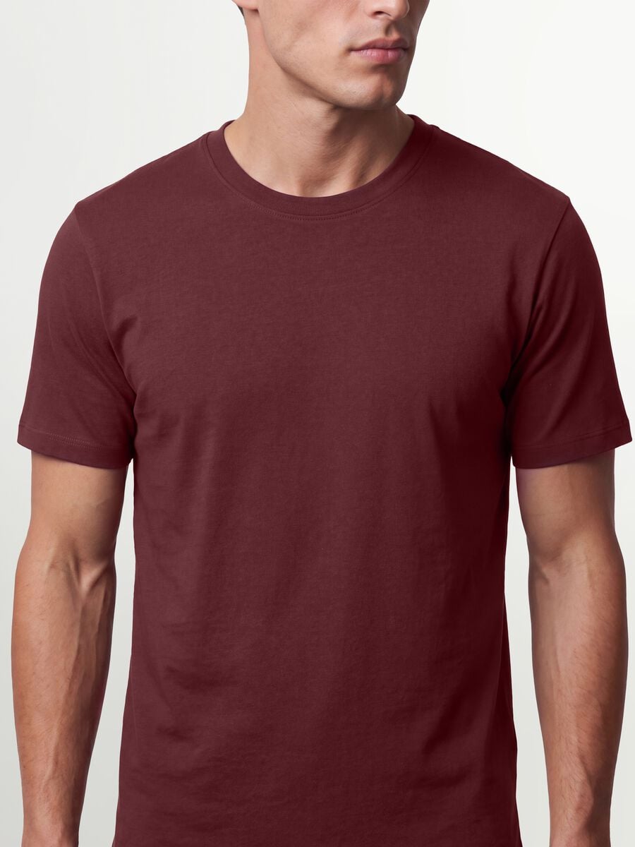 T-shirt rossa in puro cotone organico jersey regular fit_2