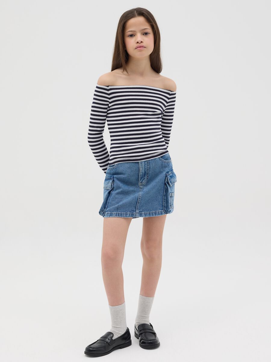 Cargo miniskirt in denim_1