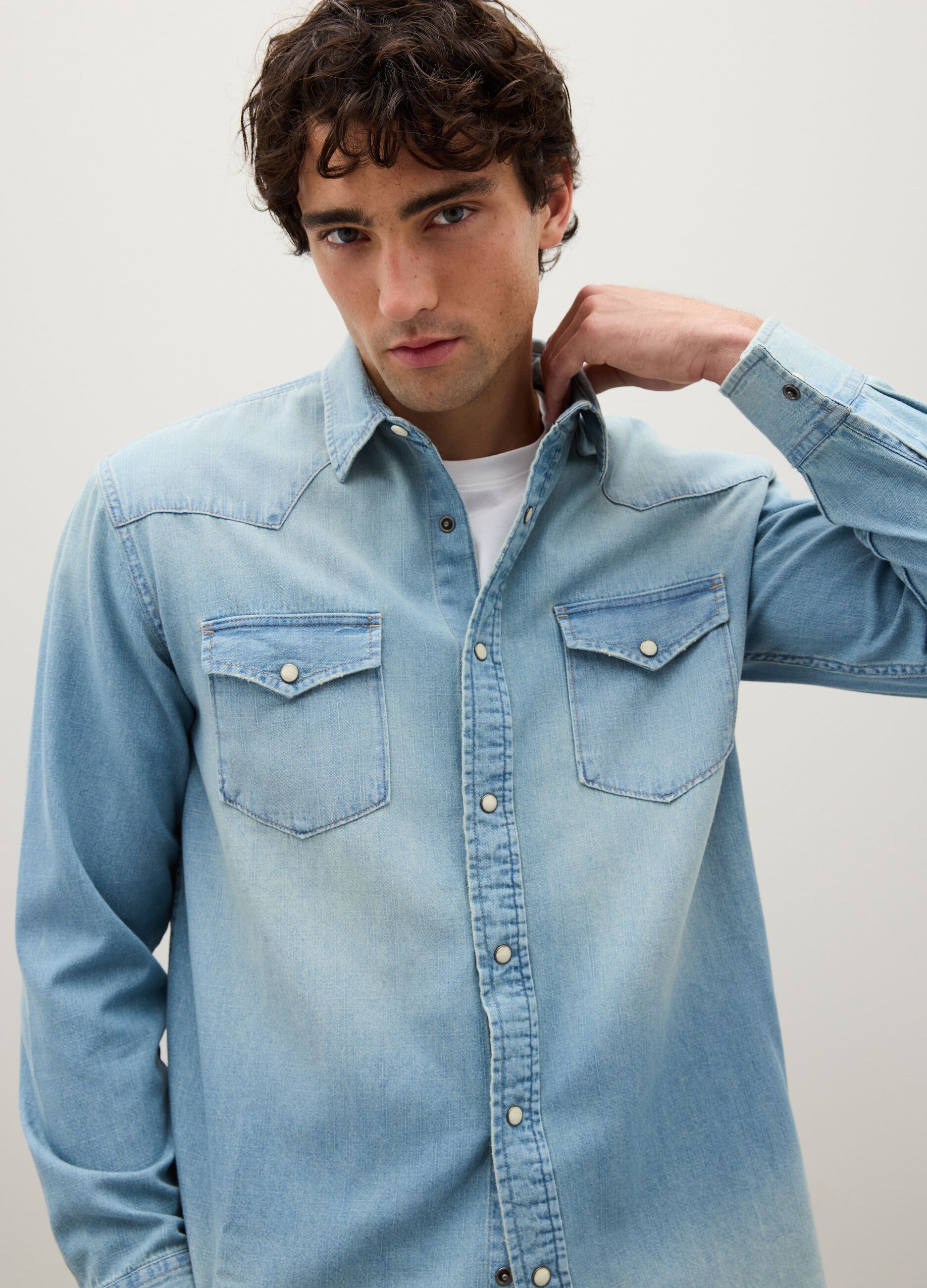 Sky Blue Pure Cotton Shirt Regular Fit