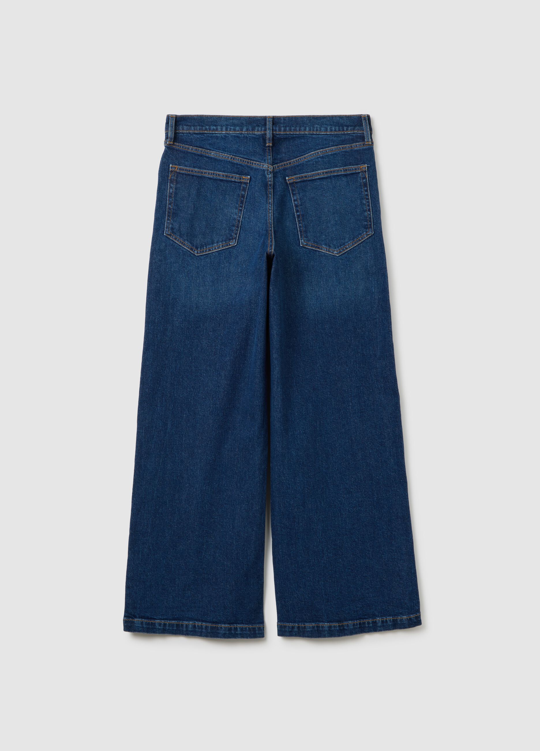 Jeans wide leg a vita alta