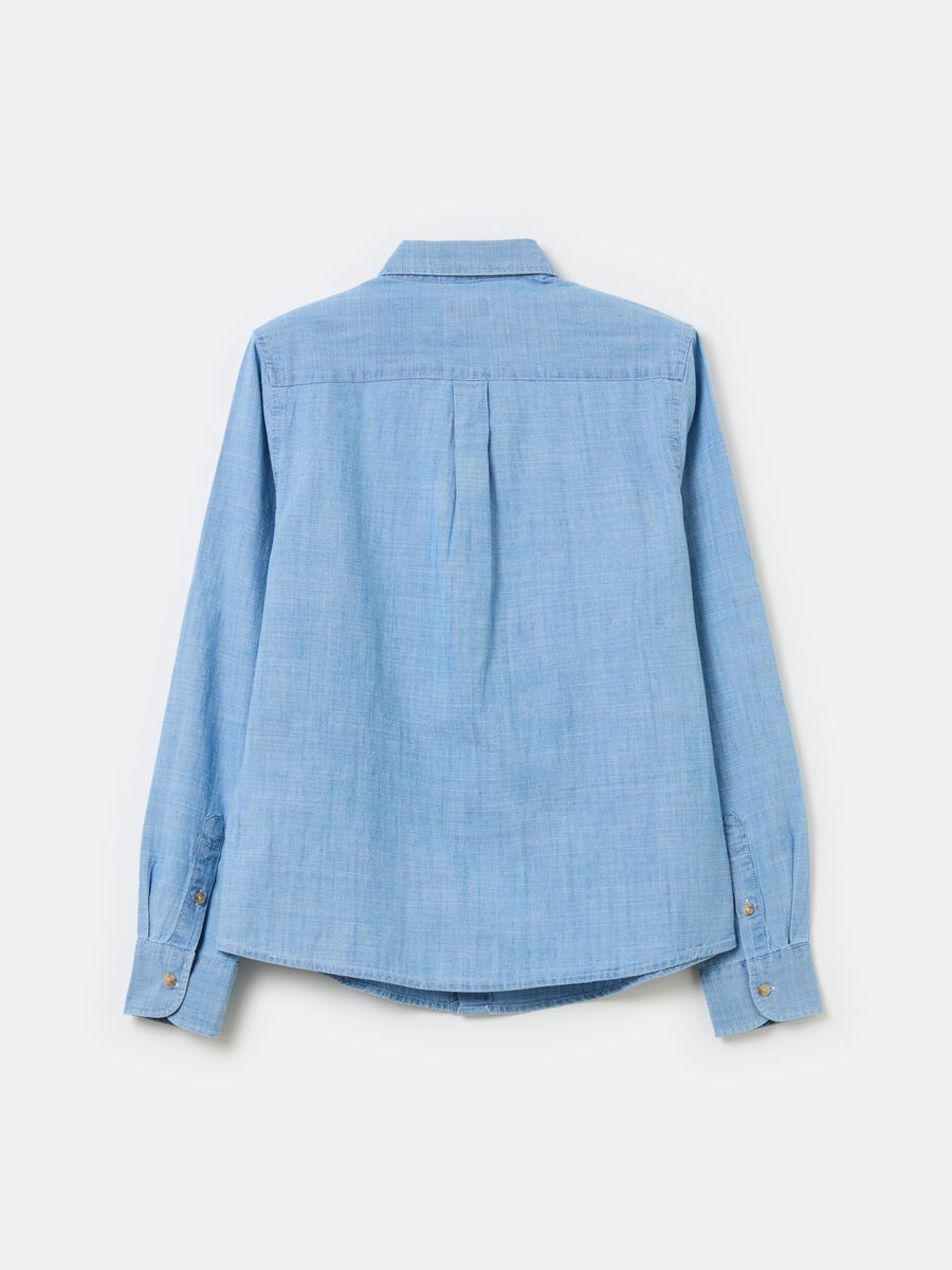Button-down shirt in chambray cotton_1