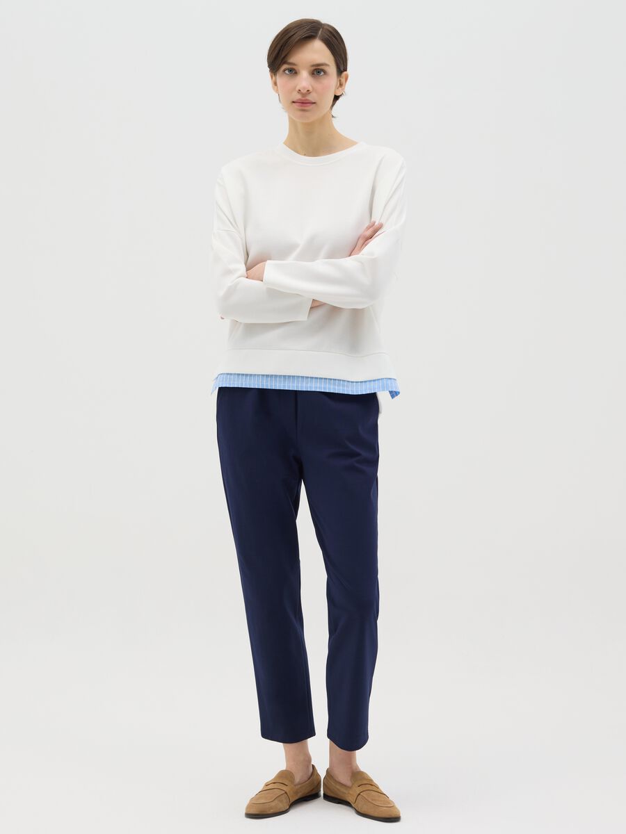 Blue regular-fit stretch trousers_0