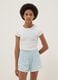 Girls&rsquo; white fitted stretch cotton T-shirt_0