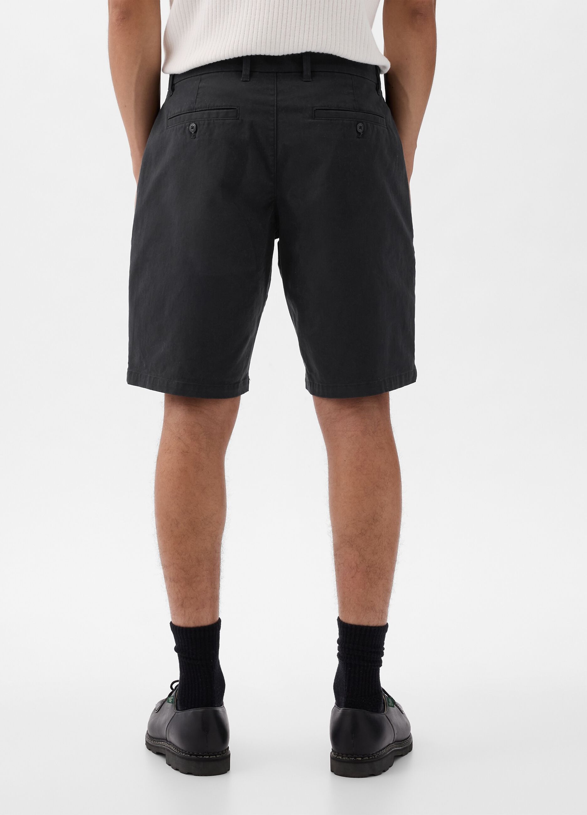 Relaxed-fit Bermuda shorts in stretch cotton