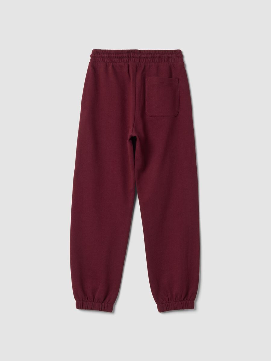 Pantaloni jogger viola in misto cotone e viscosa_1