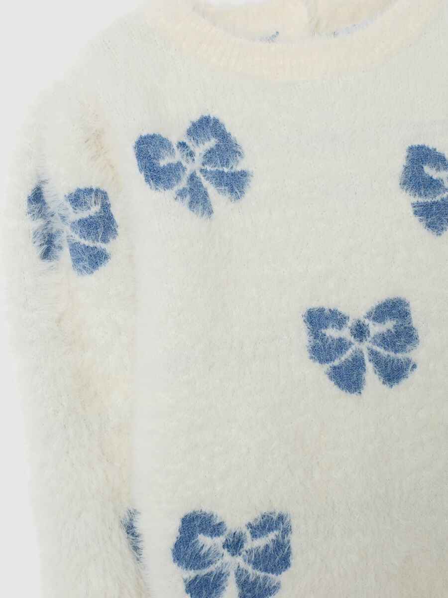 Maglione da bimba bianco regular fit con stampe_2