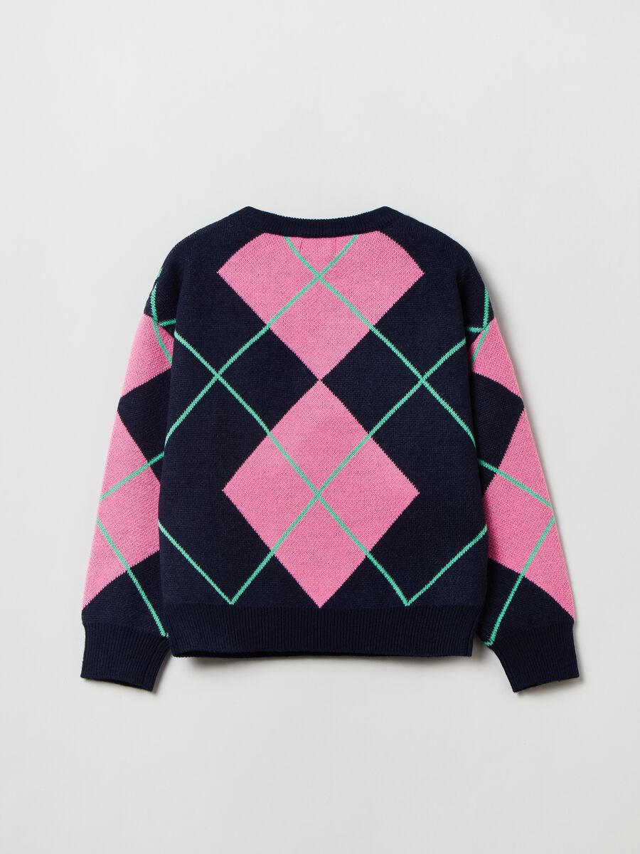 Pullover con lavorazione jacquard a rombi_1