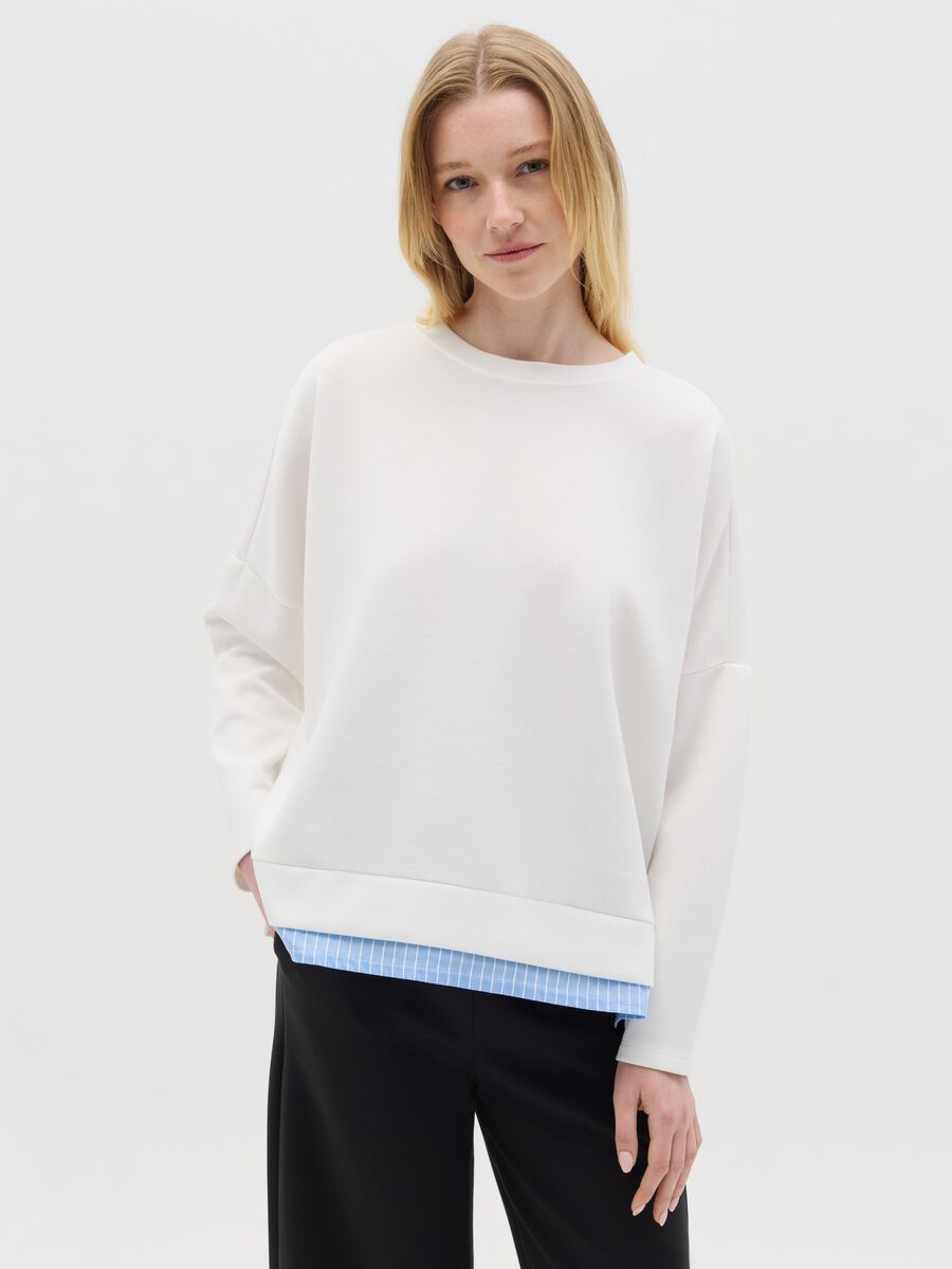 White top with layered-effect hem_0