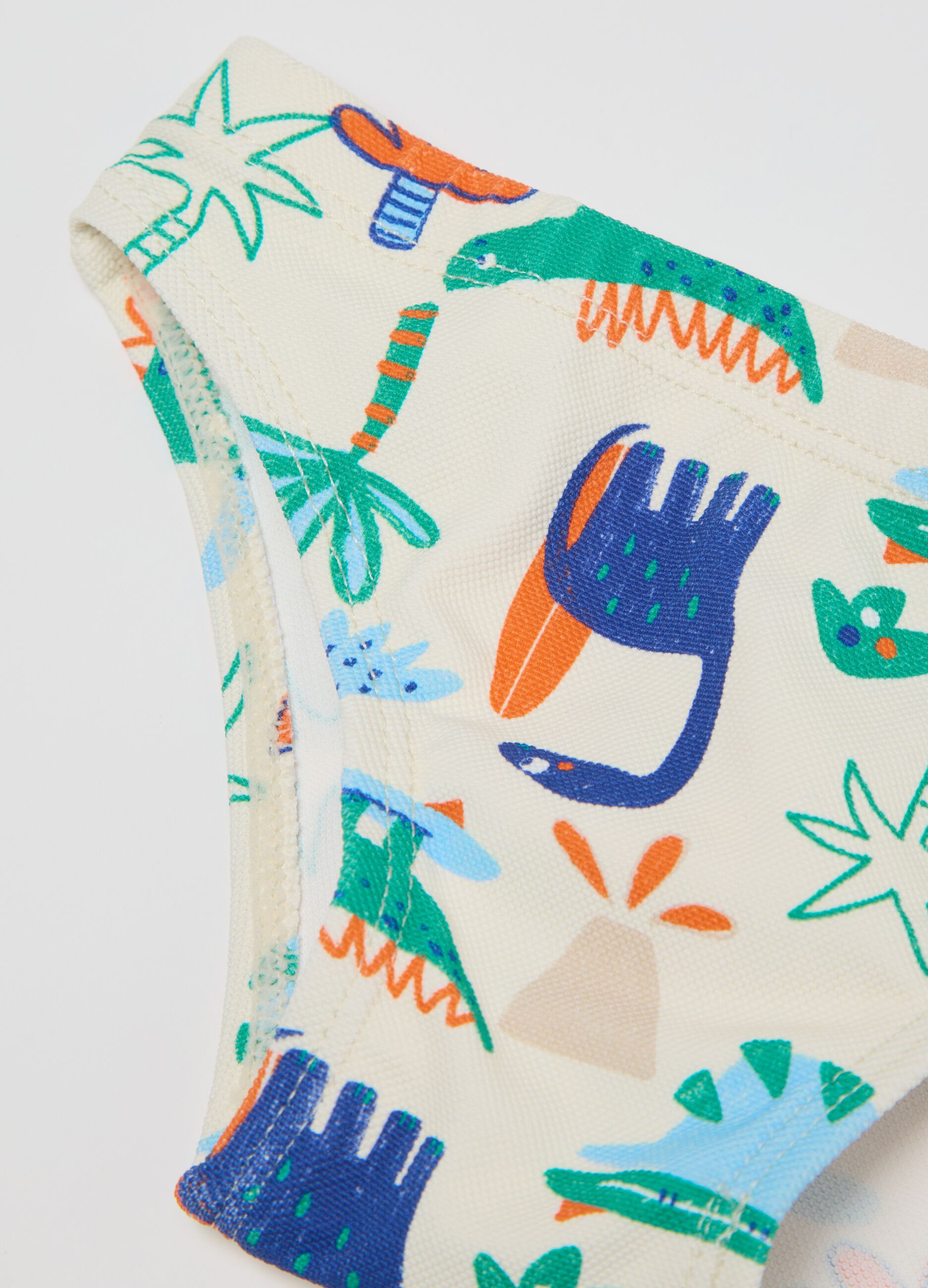Baby boys’ swimsuit in multicoloured stretch fabric