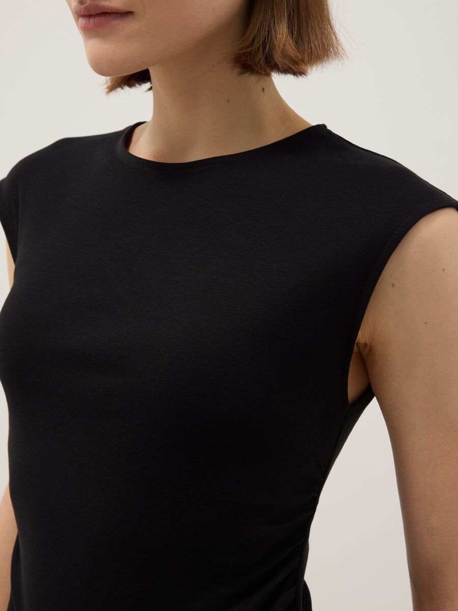 Tank top in puro cotone nero regular fit_3