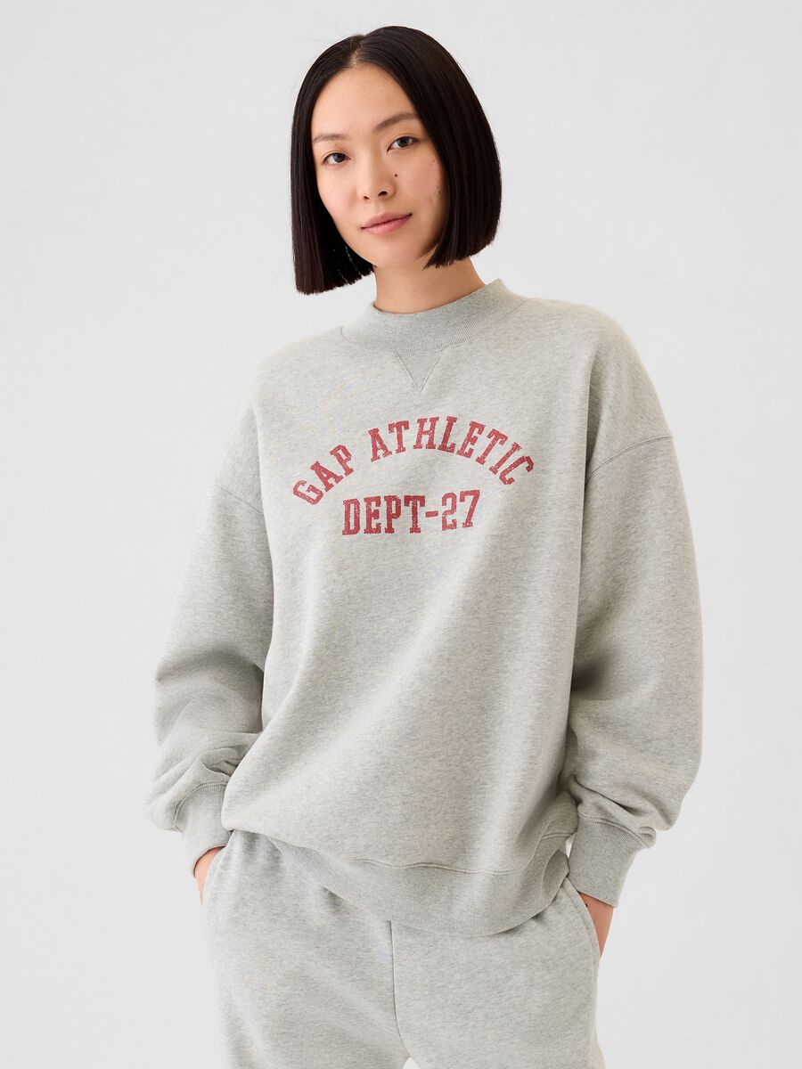 Felpa oversize mock neck con logo Athletic_0