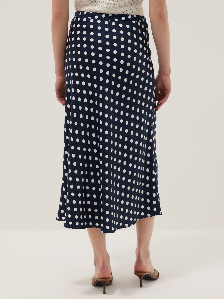 Gonna lunga in puro cotone a pois multicolor regular fit_2