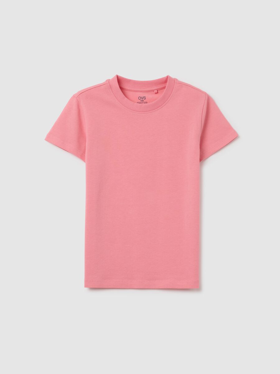 T-shirt da ragazza in cotone elasticizzato rosa fitted_3