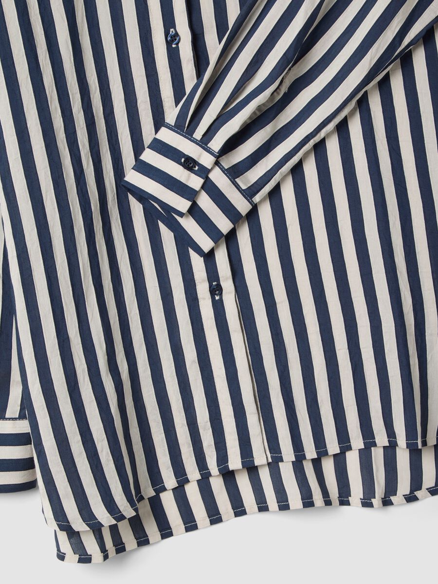 Multicolour striped regular fit shirt with classic collar and buttons_5