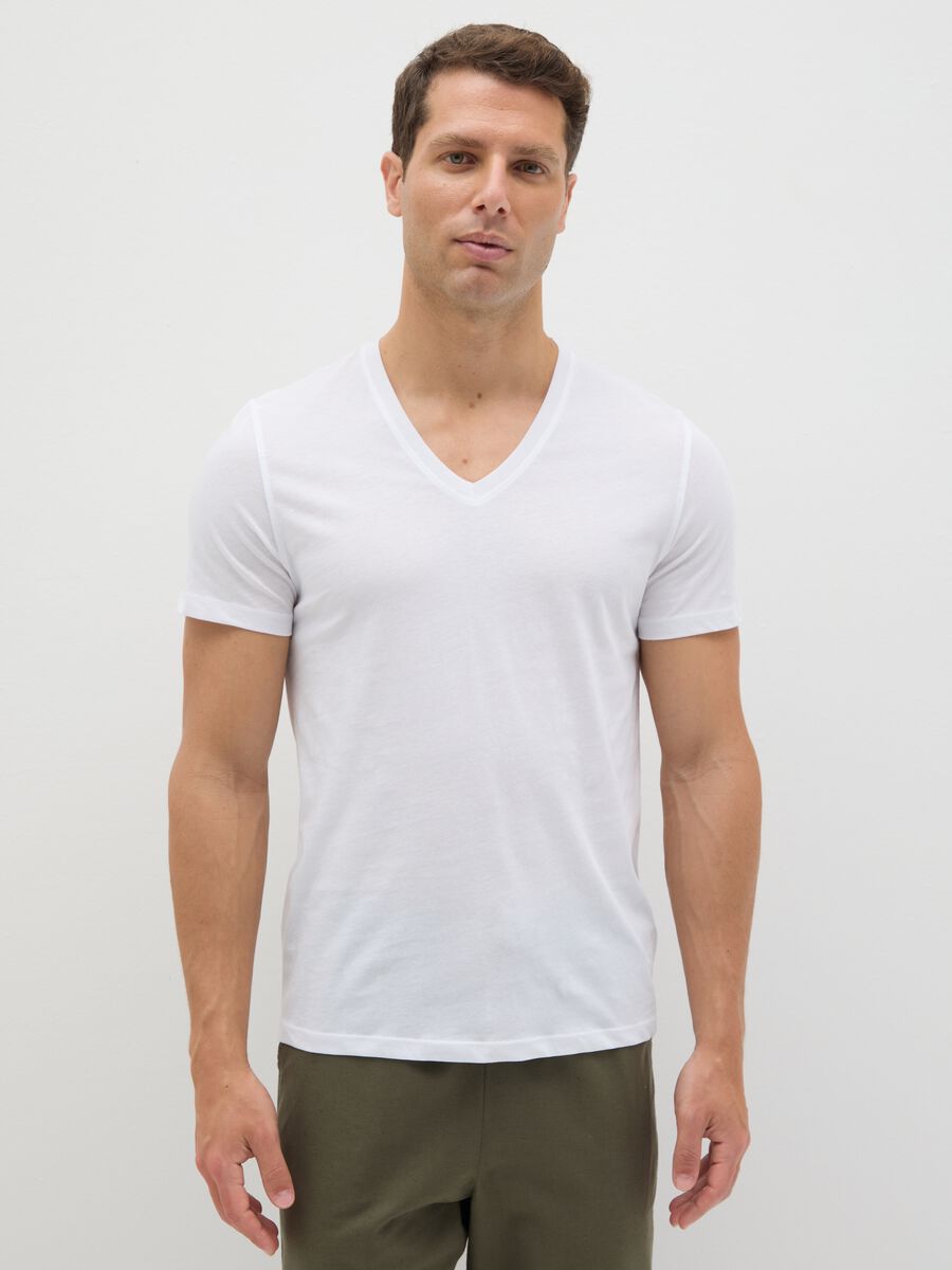 Men's White Regular Fit Pure Cotton T-shirt_0
