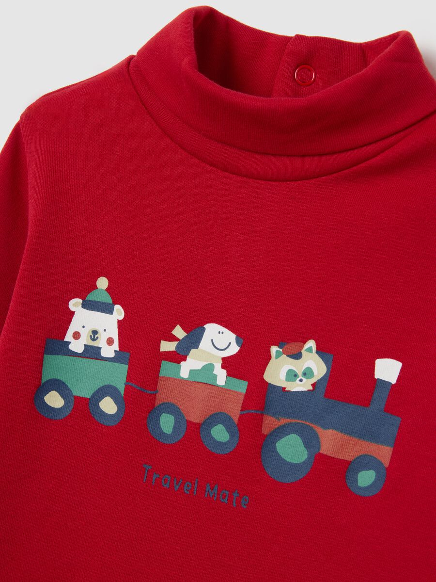 Red turtleneck cotton baby top regular fit_2