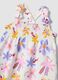 White pure cotton dress with floral print_2