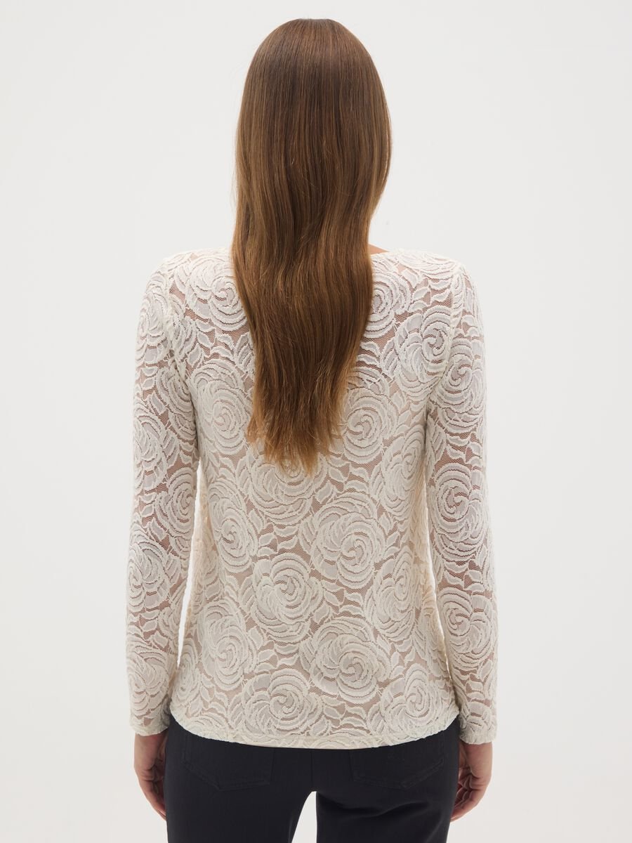 Cream Lace Maternity Long Sleeve Top_3
