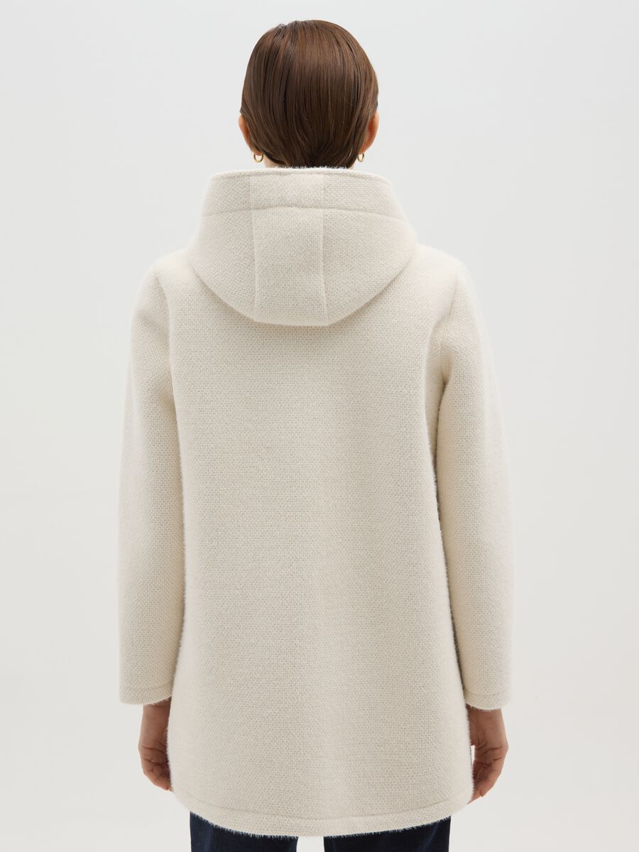 Cappotto in misto viscosa bianco regular fit_2