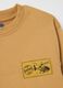 Brown crew neck cotton sweatshirt for children in over fit_2