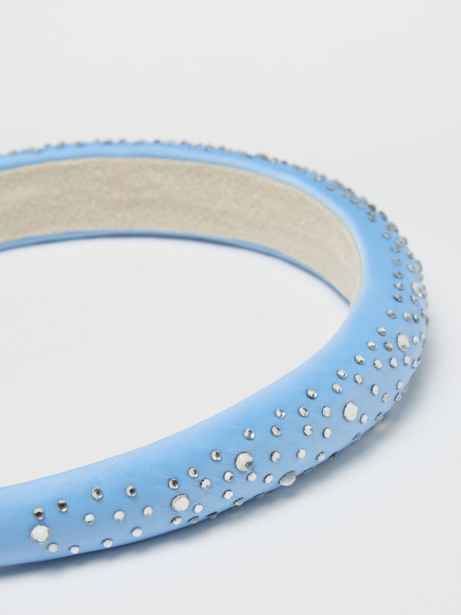 Blue girls' headband with rhinestones_1