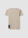 T-shirt beige in puro cotone con stampa frontale regular fit per ragazzo_2