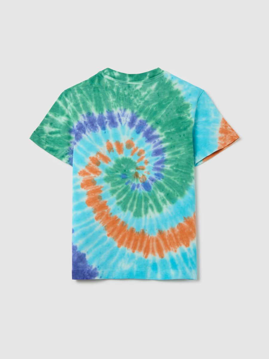 Tie-dye cotton T-shirt with round neck_4