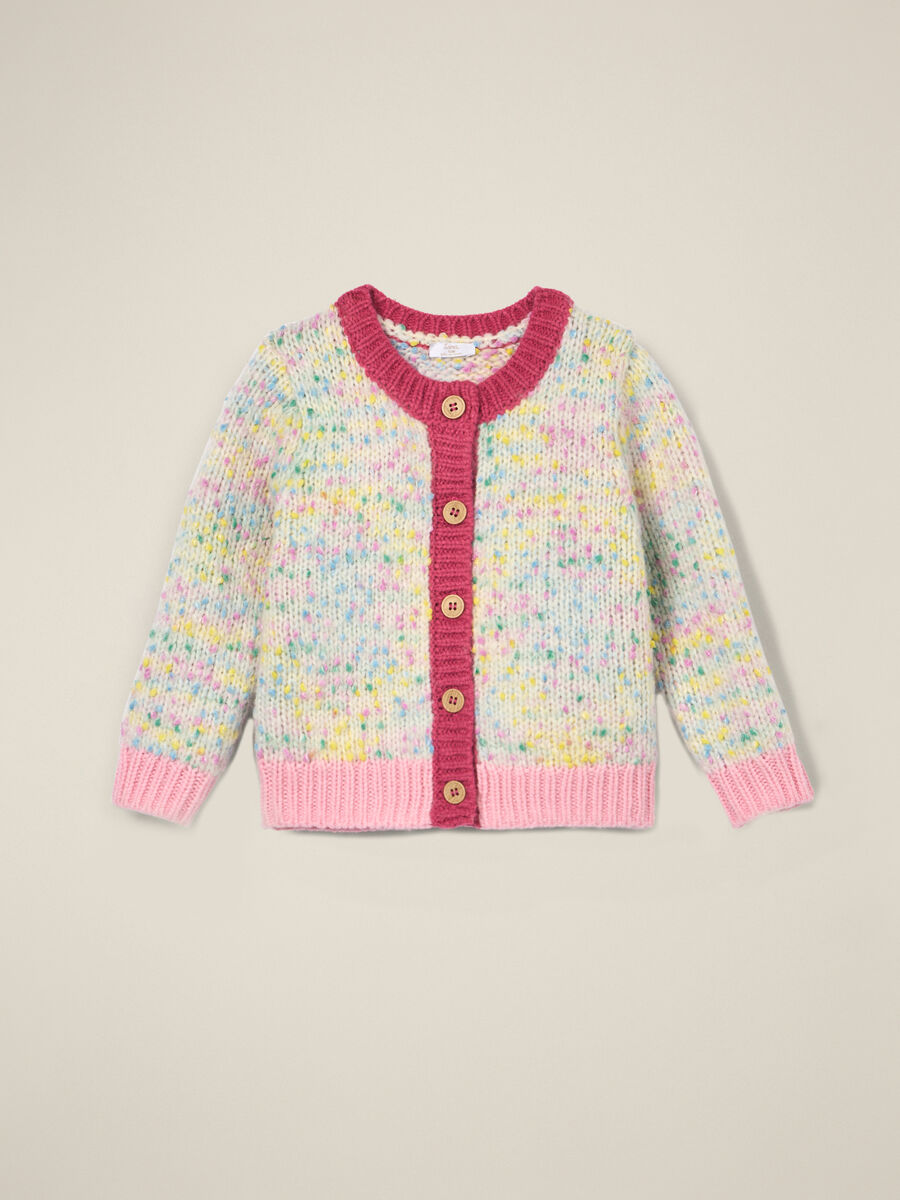 Multicolour cardigan for girls in wool blend_0