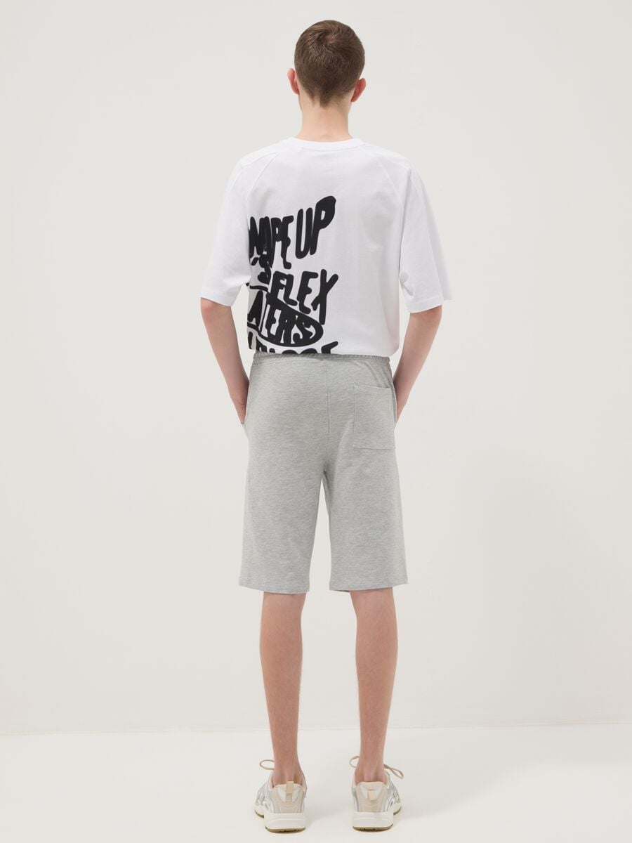 Boys&rsquo; grey cotton-blend comfort-fit shorts_1