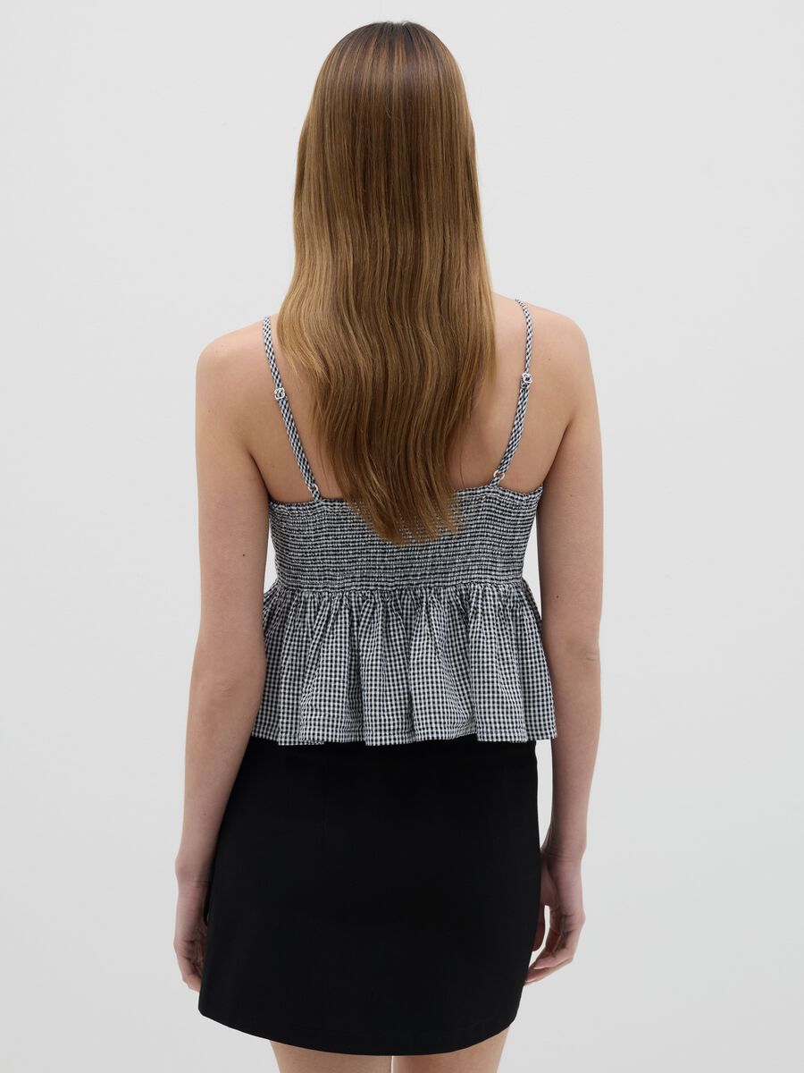 Women’s multicoloured top in 100% cotton with peplum hem_3