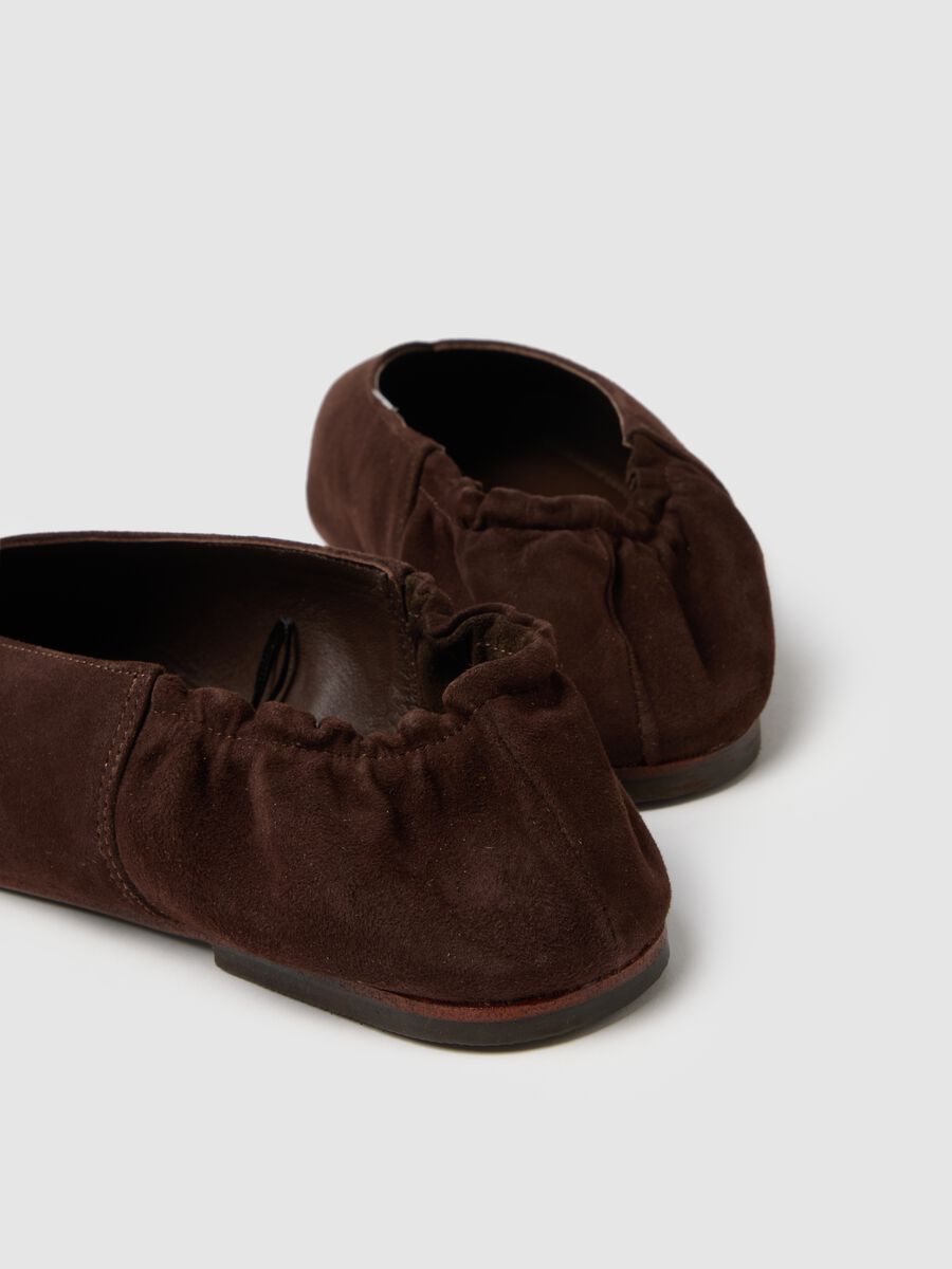 Ballerine con elastico in vera pelle marrone_2