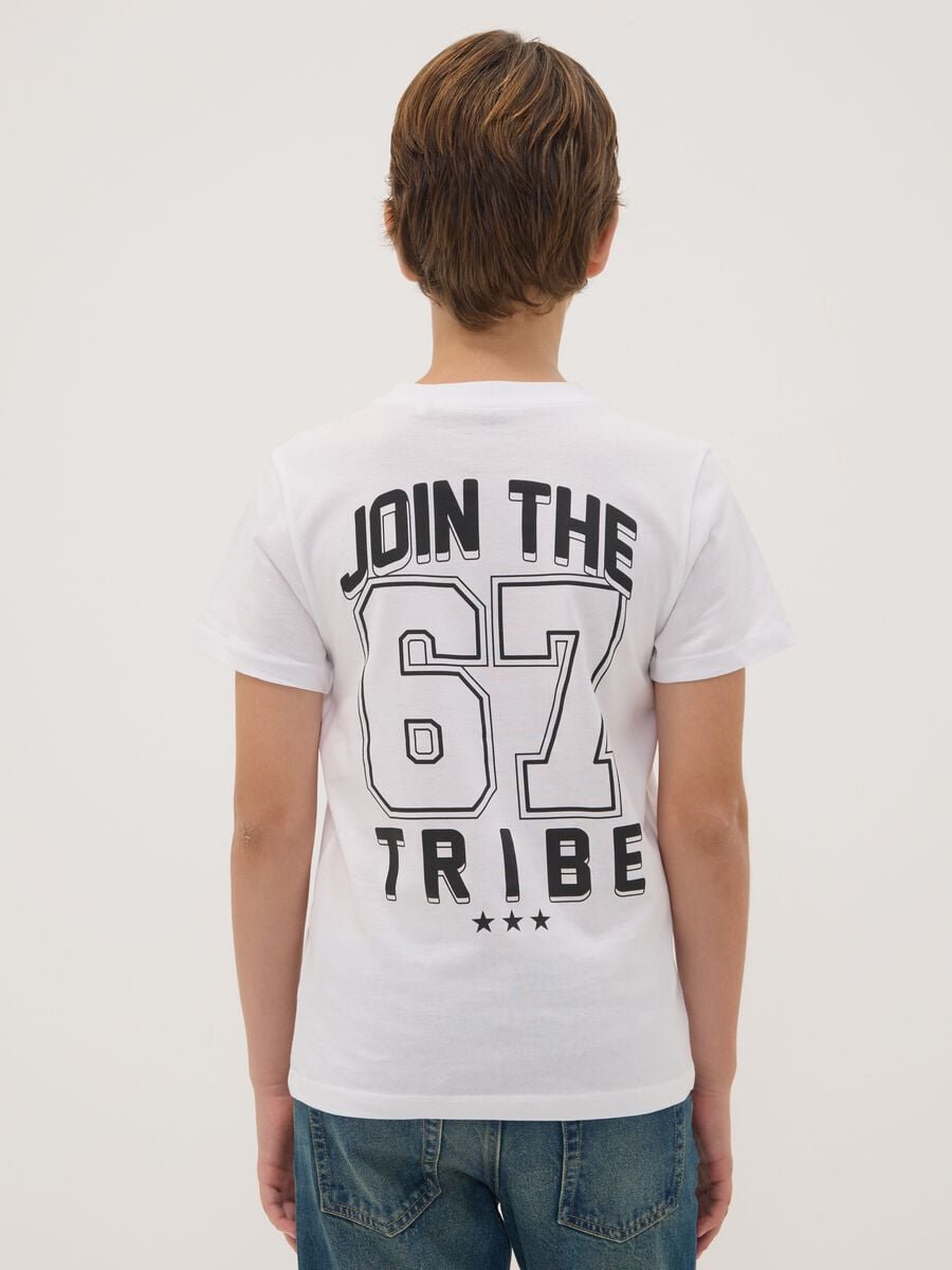 T-shirt bianca in puro cotone con stampe Six Seven regular fit_1
