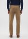 Brown slim fit stretch cotton trousers_2