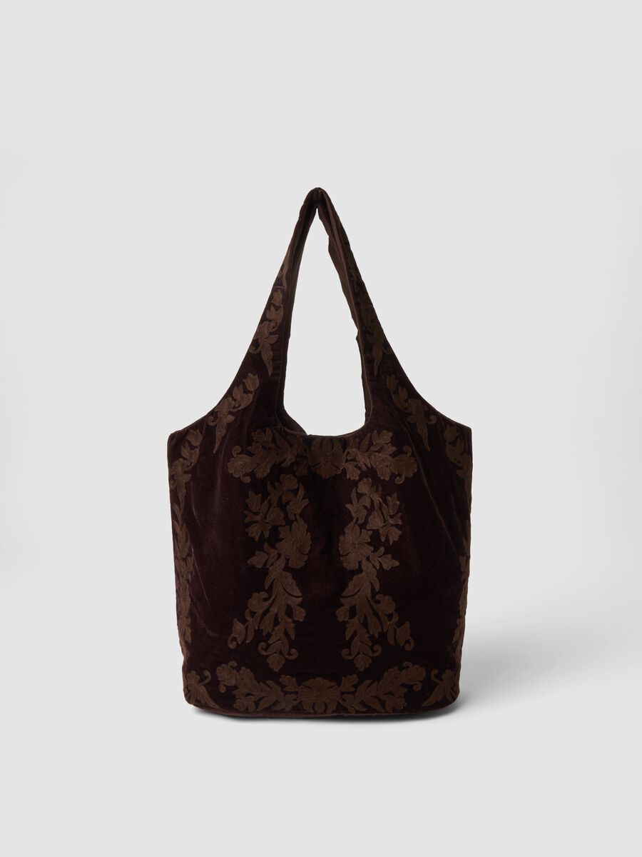 Brown bag with floral pattern_0