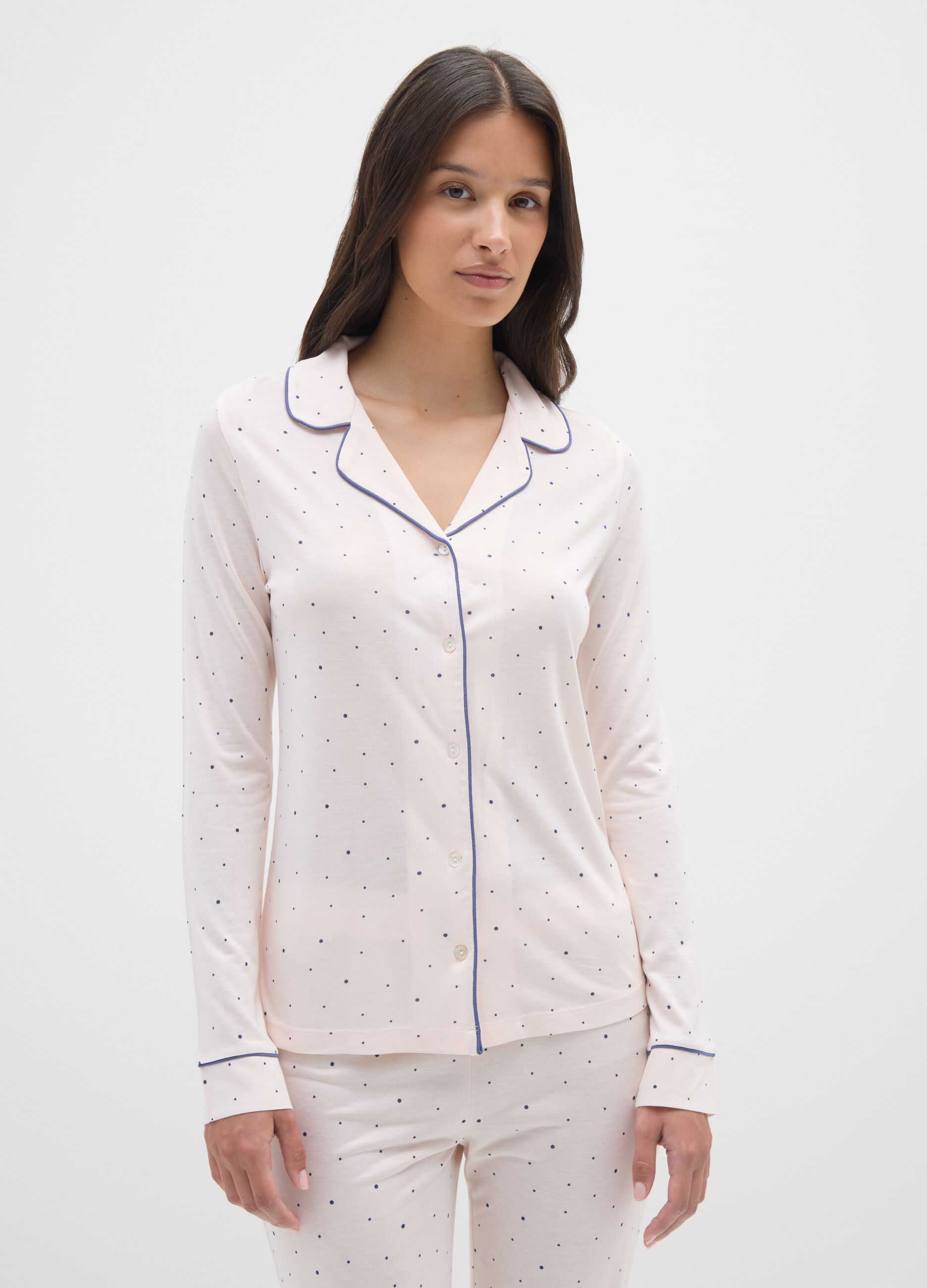 Multicolour Polka Dot Pyjamas with Button Closure