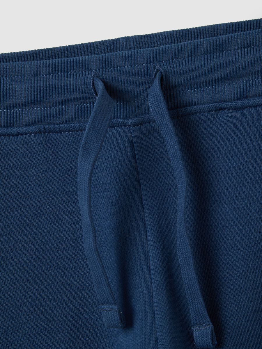Pantaloni per bambini in puro cotone blu regular fit_3