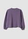 Purple sweatshirt in pure organic cotton with ribbed collar_1