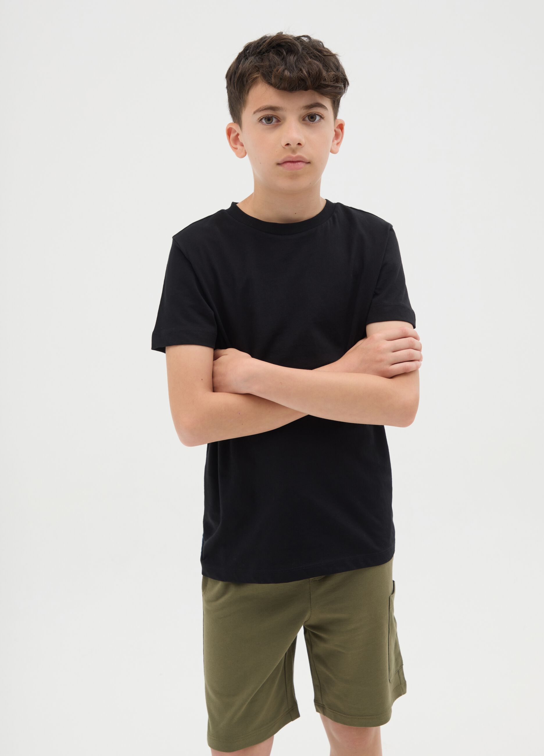 Black slim organic cotton t-shirt for boys
