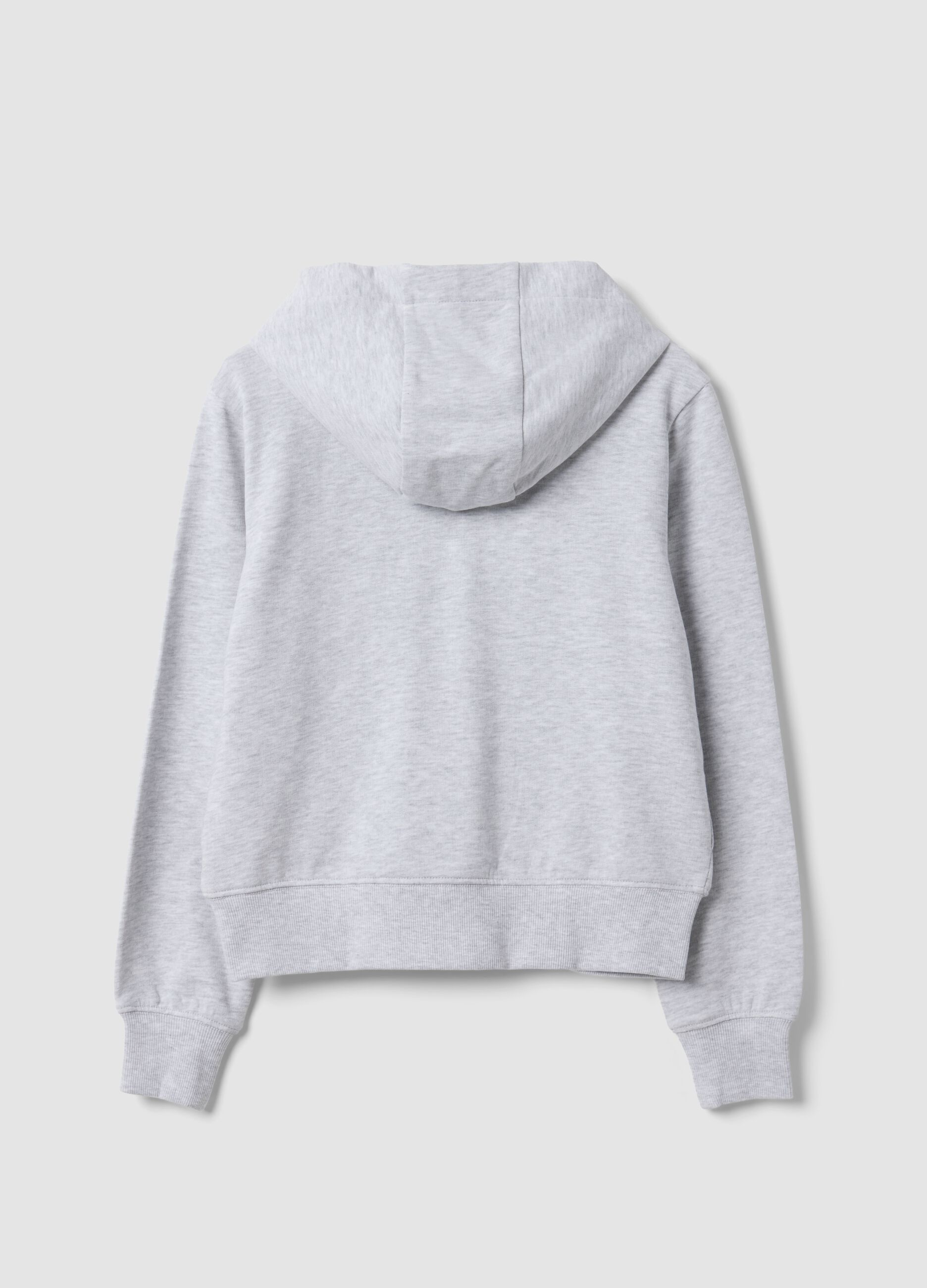 Grey hoodie in pure organic cotton with star for girls