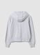 Grey hoodie in pure organic cotton with star for girls_1