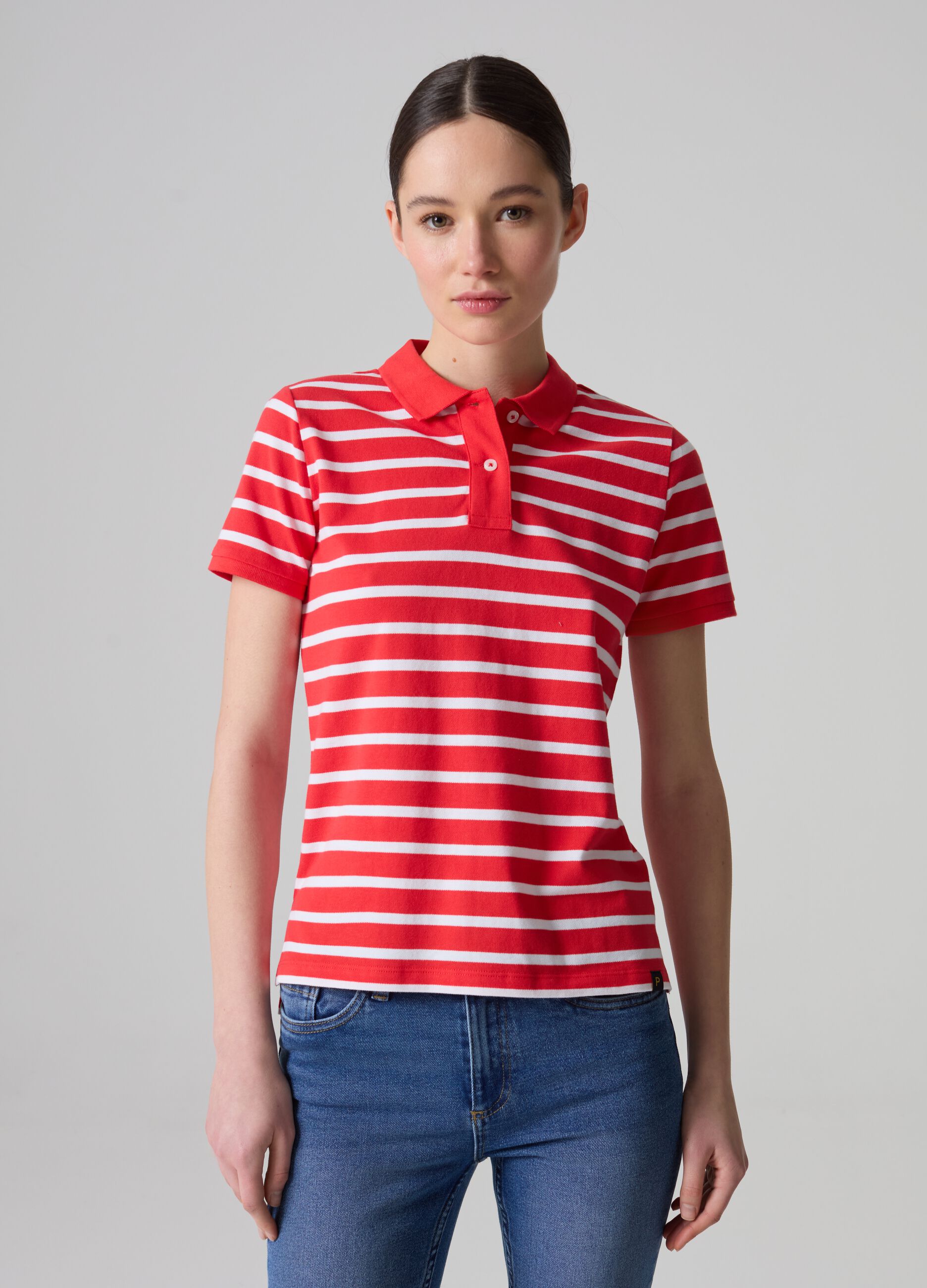 Ovs Polo in piquet di cotone bio a righe