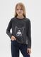 Girls' pure cotton black regular fit top_0