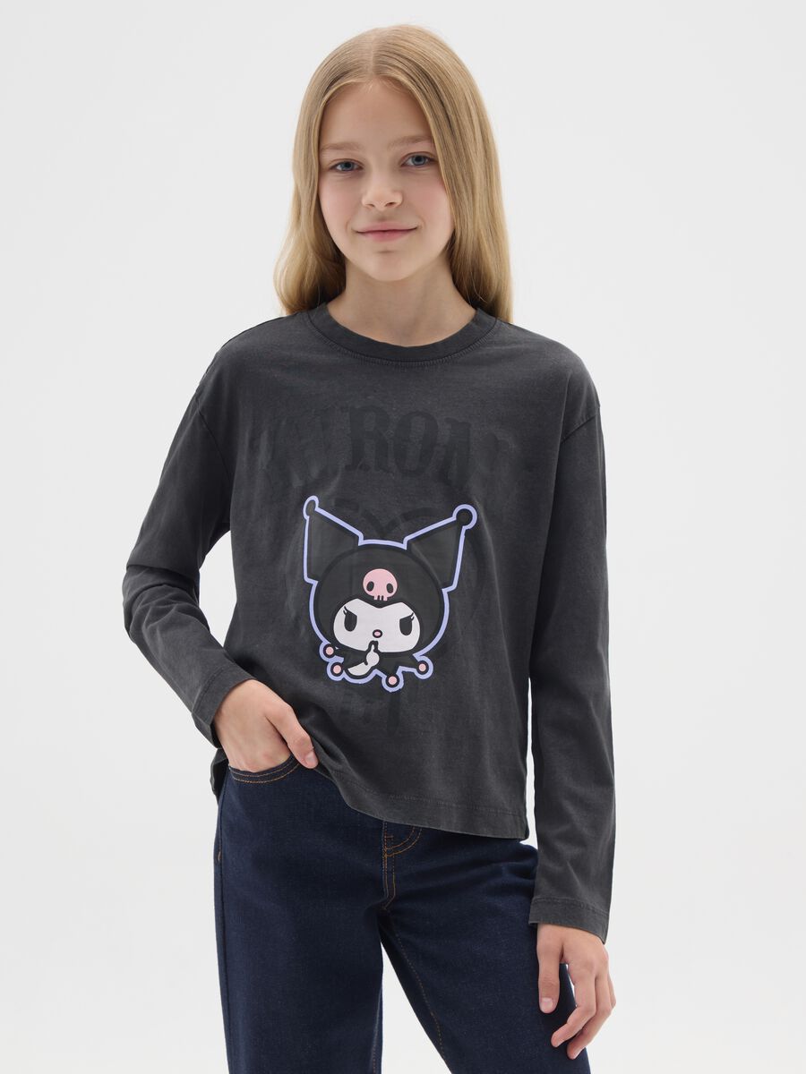 Girls' pure cotton black regular fit top_0