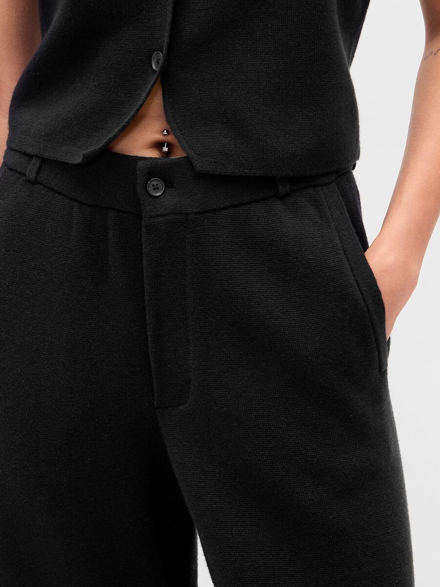 Black Cotton Blend Trousers_3