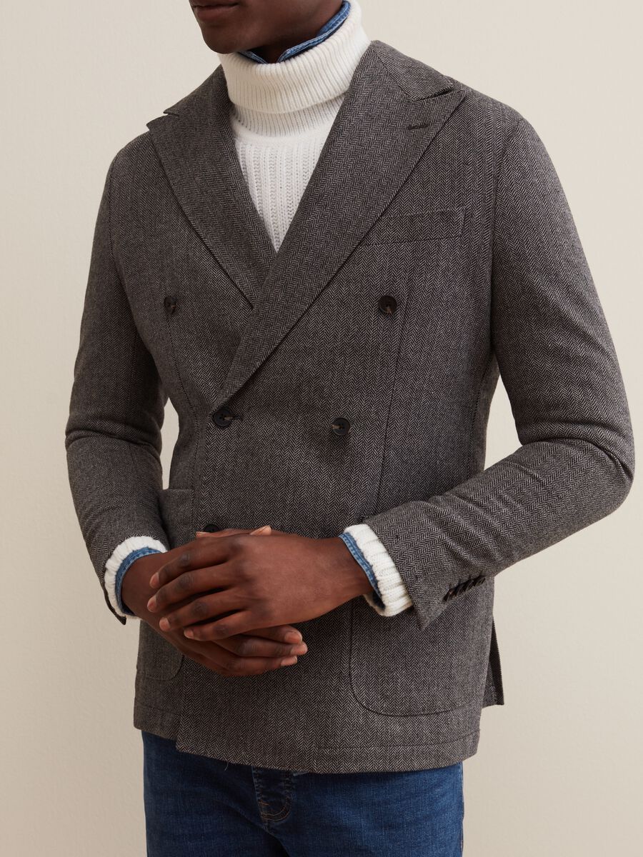 Blazer doppiopetto con disegnatura_3