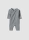 Grey organic cotton wrapover sleepsuit for newborns_0