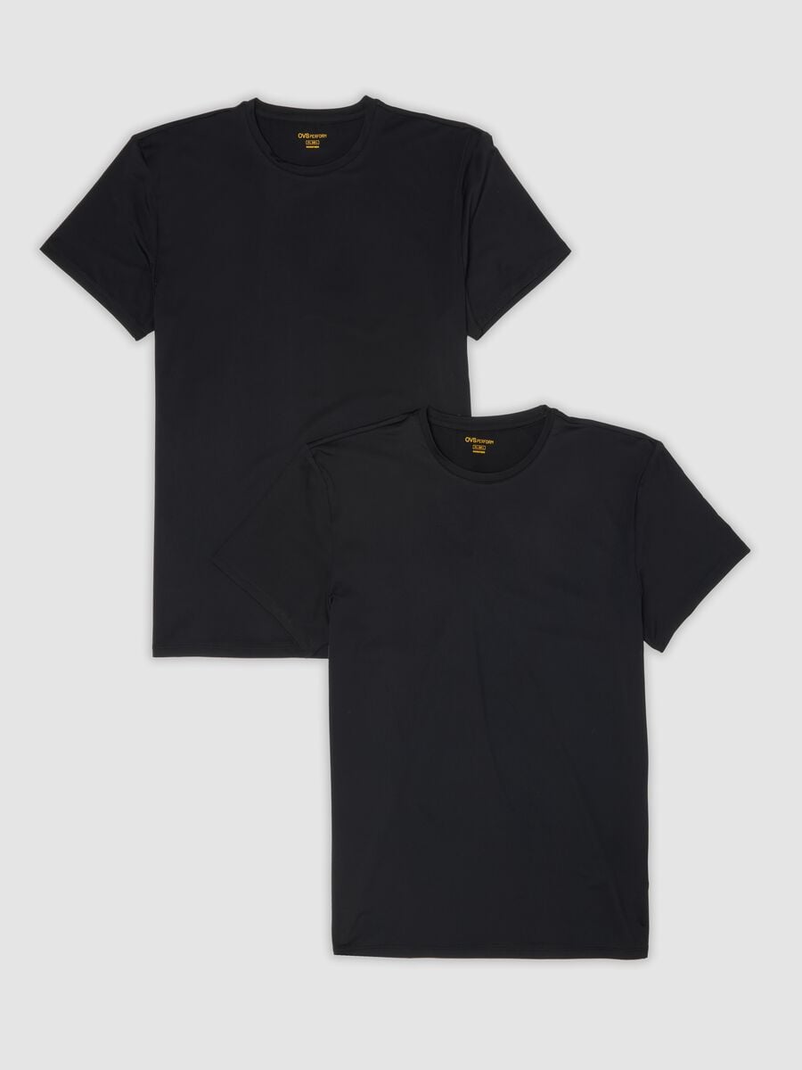 2-pack of black stretch microfibre T-shirts, regular fit_4