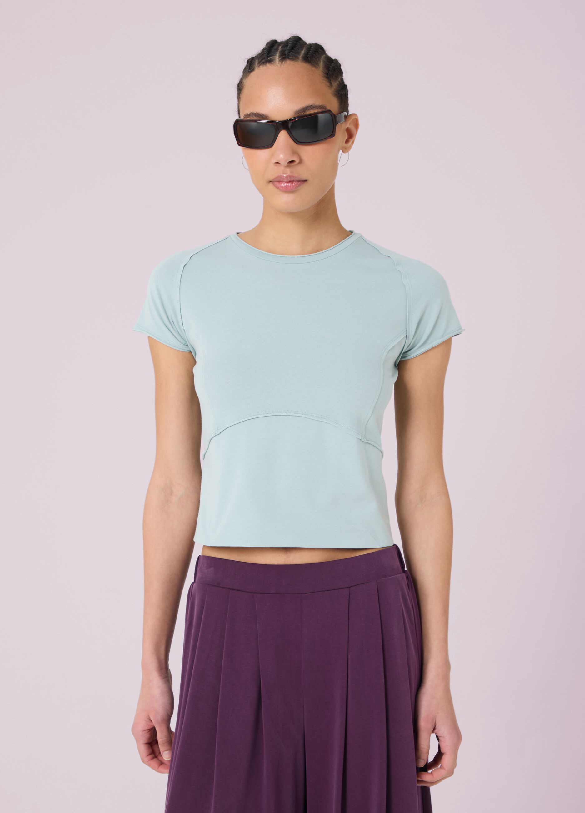 Cropped T-shirt with exposed seams ALTAVIA STUDIO